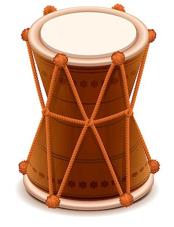 simsearch:400-06133570,k - Mridangam indian double wooden drum. Isolated on white vector illustration Stock Photo - Budget Royalty-Free & Subscription, Code: 400-08817630