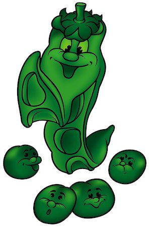 simsearch:400-06480358,k - Green Pea And Beans - Colored Cartoon Illustration, Vector Foto de stock - Super Valor sin royalties y Suscripción, Código: 400-08817792