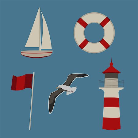Set of summer by the sea icons, vector Stock Photo - Budget Royalty-Free & Subscription, Code: 400-08817951