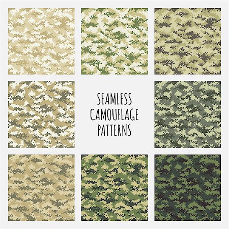 digital camouflage seamless pattern - Modern fashion trendy camo pattern set, vector illustration Stock Photo - Budget Royalty-Free & Subscription, Code: 400-08817973