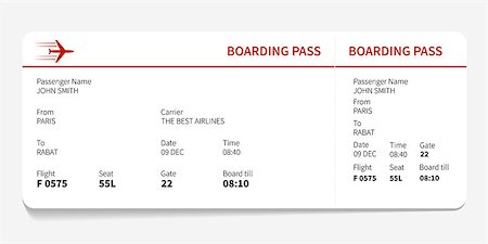 simsearch:400-08157046,k - Red and white boarding pass, Vector illustration Stock Photo - Budget Royalty-Free & Subscription, Code: 400-08818081