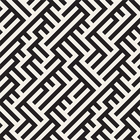 Irregular Maze Line. Abstract Geometric Background Design. Vector Seamless Black and White Pattern. Stock Photo - Budget Royalty-Free & Subscription, Code: 400-08818229