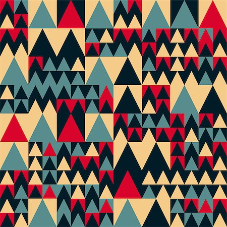 Vector Seamless Red Navy Blue Tan Colors Geometric Irregular Triangle Square Pattern Abstract Background Stock Photo - Budget Royalty-Free & Subscription, Code: 400-08818222