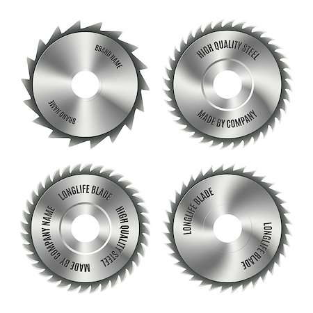 simsearch:400-03909659,k - A set of four different discs for circular saws, tool design elements, isolated on white background, vector illustration. Stockbilder - Microstock & Abonnement, Bildnummer: 400-08818486