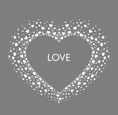 falling confetti with white background - Vector Decoration heart, romantic valentine hearts with place for text Photographie de stock - Aubaine LD & Abonnement, Code: 400-08818889