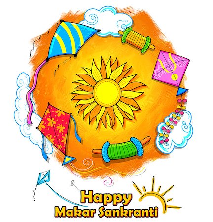 simsearch:400-08977498,k - illustration of Happy Makar Sankranti wallpaper with colorful kite string for festival of India Foto de stock - Super Valor sin royalties y Suscripción, Código: 400-08818924