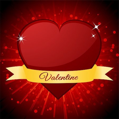 Red Valentine Heart and Banner with Text Over Red Star Burst Background Photographie de stock - Aubaine LD & Abonnement, Code: 400-08819716