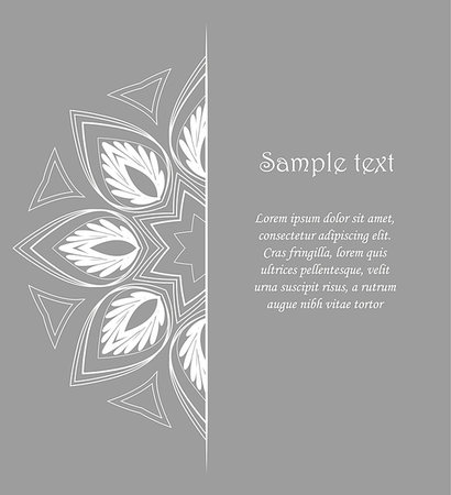 decorative border wedding - Vector floral design on a gray background Stock Photo - Budget Royalty-Free & Subscription, Code: 400-08819905