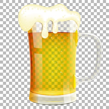 Glass of Beer with Foam on transparent background. isolated vector illustration Photographie de stock - Aubaine LD & Abonnement, Code: 400-08819933