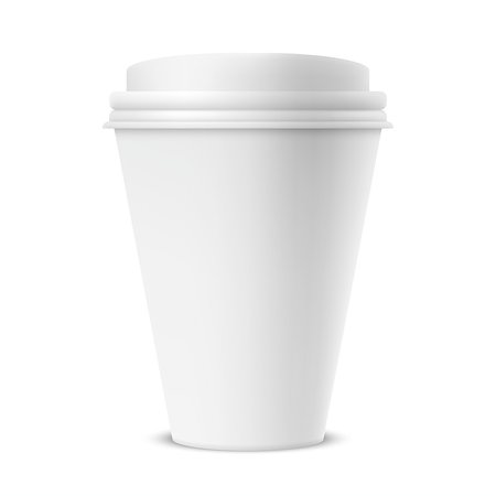 simsearch:400-08978724,k - Blank white paper coffee cup. Branding mockup or template object Photographie de stock - Aubaine LD & Abonnement, Code: 400-08819969