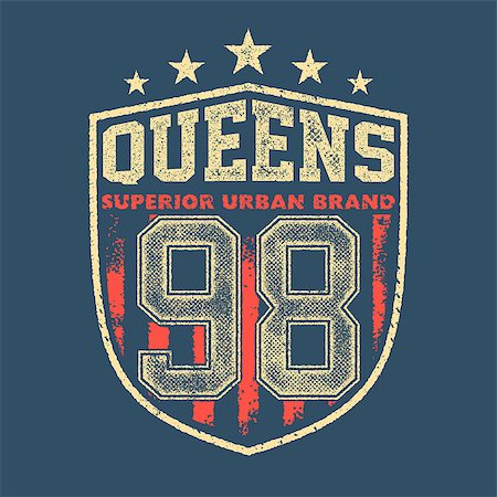 vintage queens typography, t-shirt graphics, vector illustration Stock Photo - Budget Royalty-Free & Subscription, Code: 400-08810019