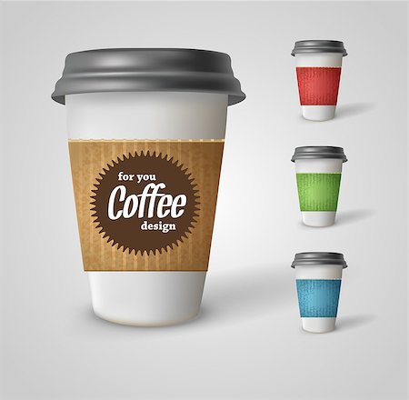 simsearch:400-08794469,k - Set of takeaway coffee cups. Illustration on white background. Vector EPS10 Foto de stock - Super Valor sin royalties y Suscripción, Código: 400-08810863