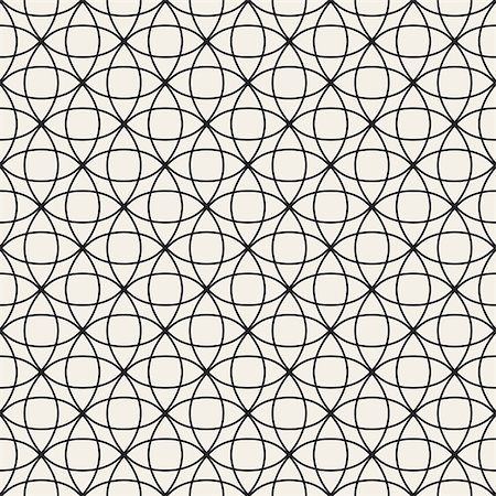 simsearch:400-08415945,k - Circle Overlapping Line Lattice. Abstract Geometric Background Design. Vector Seamless Black and White Pattern. Stockbilder - Microstock & Abonnement, Bildnummer: 400-08811009
