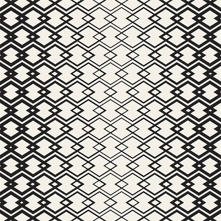 simsearch:400-08806227,k - Rhombus Overlapping Lines Lattice. Abstract Geometric Background Design. Vector Seamless Black and White Pattern. Stock Photo - Budget Royalty-Free & Subscription, Code: 400-08811014