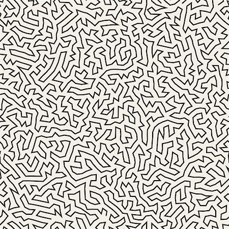 Irregular Maze Thin Lines. Abstract Geometric Background Design. Vector Seamless Black and White Pattern. Stock Photo - Budget Royalty-Free & Subscription, Code: 400-08811013