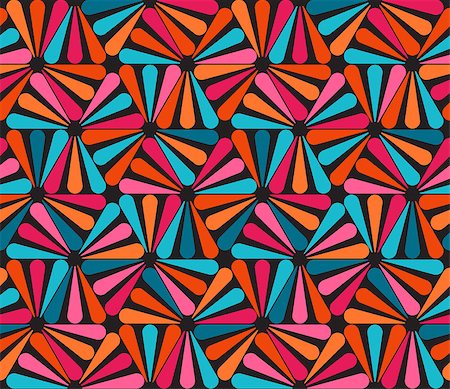 Vector Seamless Pink Blue Orange Rounded Triangle Lines Color Pattern Abstract Geometric Background Stock Photo - Budget Royalty-Free & Subscription, Code: 400-08811047
