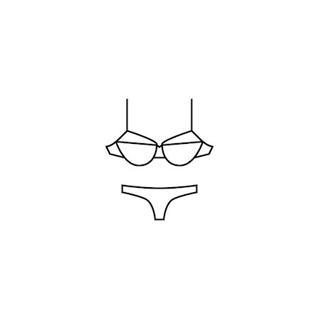 simsearch:400-04837277,k - Women lingerie set. Bra and panties simple fashion illustration Fotografie stock - Microstock e Abbonamento, Codice: 400-08811099