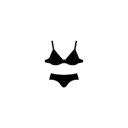 simsearch:400-04837277,k - Black vector panties and bra. Ladies lingerie set Fotografie stock - Microstock e Abbonamento, Codice: 400-08811107