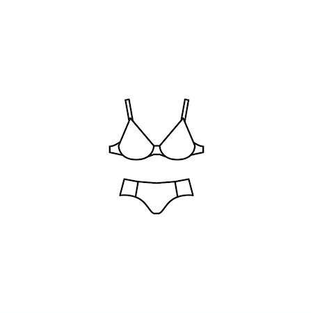 simsearch:400-04821712,k - Vector bra for a big size and panties simple black icon design Stock Photo - Budget Royalty-Free & Subscription, Code: 400-08811100