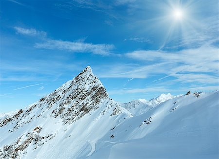 simsearch:400-08817566,k - Morning sunshiny winter Dolomiten mountain landscape, Tirol, Austria. Photographie de stock - Aubaine LD & Abonnement, Code: 400-08811472
