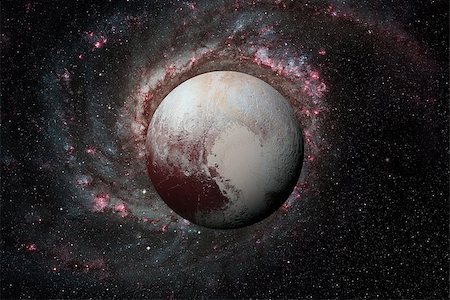 planet pluto - Solar System - Pluto. It is a dwarf planet in the Kuiper belt, a ring of bodies beyond Neptune. It is the largest known dwarf planet in the Solar System. Elements of this image furnished by NASA. Stock Photo - Budget Royalty-Free & Subscription, Code: 400-08811496