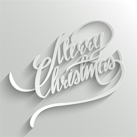 simsearch:400-05746178,k - Merry Christmas Hand lettering Greeting Card. Typographical Vector Background. Handmade calligraphy. 3d Text with Shadow Foto de stock - Super Valor sin royalties y Suscripción, Código: 400-08811752