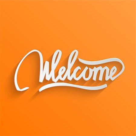 simsearch:400-09170979,k - Welcome Hand lettering Greeting Card. Typographical Vector Background. Handmade calligraphy Stockbilder - Microstock & Abonnement, Bildnummer: 400-08811764