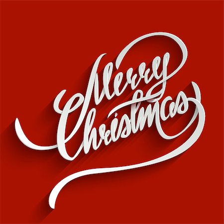simsearch:400-05746178,k - Merry Christmas Hand lettering Greeting Card. Typographical Vector Background. Handmade calligraphy. 3d Text with Shadow Foto de stock - Super Valor sin royalties y Suscripción, Código: 400-08811763