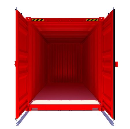 simsearch:400-04340394,k - Open red shipping container. Front view. 3D rendering Stock Photo - Budget Royalty-Free & Subscription, Code: 400-08811994