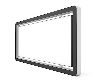 Blank billboard or lightbox on white background. Isolated. 3D illustration Stock Photo - Budget Royalty-Free & Subscription, Code: 400-08812008