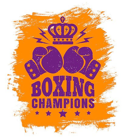 printed training - Vector vintage poster for boxing with gloves and crown. Two gloves and crown for boxing Stock Photo - Budget Royalty-Free & Subscription, Code: 400-08812507