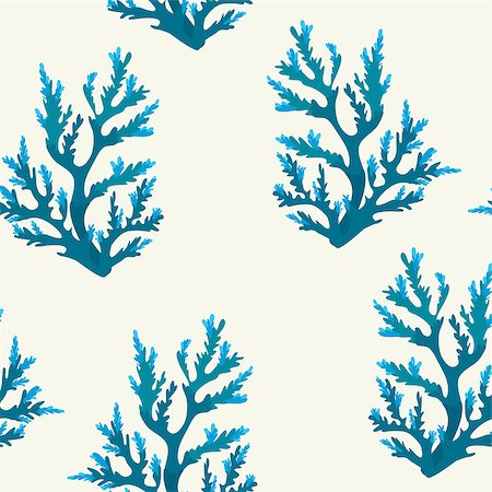 simsearch:400-09029281,k - Seamless underwater pattern with blue corals. Vector sea wallpaper. Stockbilder - Microstock & Abonnement, Bildnummer: 400-08812501