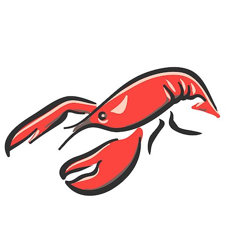 marine red lobster illustration of hands on a white background Foto de stock - Super Valor sin royalties y Suscripción, Código: 400-08812556