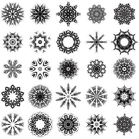 Set of Different Tribal Rosettes Tattoo Design Isolated on White Background. Polynesian Design Photographie de stock - Aubaine LD & Abonnement, Code: 400-08812820