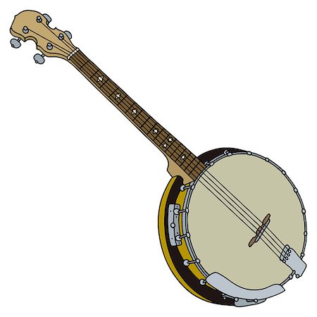 Hand drawing of a classic four strings banjo Photographie de stock - Aubaine LD & Abonnement, Code: 400-08812878