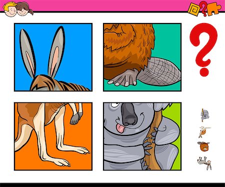 Cartoon Illustration of Educational Activity Game of Guessing Animal for Children Stock Photo - Budget Royalty-Free & Subscription, Code: 400-08813097
