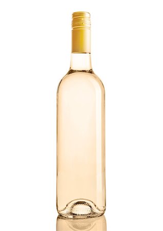 simsearch:400-08793273,k - Bottle of white wine golden color on white background Foto de stock - Super Valor sin royalties y Suscripción, Código: 400-08813153