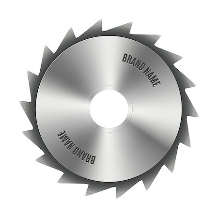 simsearch:400-03909659,k - Realistic steel disc for circular saws, tool design elements, isolated on white background, vector illustration. Stockbilder - Microstock & Abonnement, Bildnummer: 400-08813390