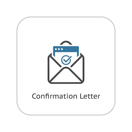 Confirmation Letter Icon. Business and Finance. Isolated Illustration. Envelope with confirmation letter. Foto de stock - Super Valor sin royalties y Suscripción, Código: 400-08813460