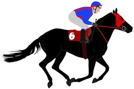 simsearch:400-08035855,k - jockey riding race horse illustration 3 - vector Foto de stock - Super Valor sin royalties y Suscripción, Código: 400-08813504