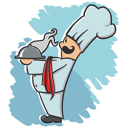 Nice Chef serving the dish cartoon illustration Foto de stock - Super Valor sin royalties y Suscripción, Código: 400-08813617