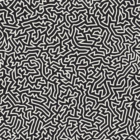 Irregular Maze Edgy Lines. Abstract Geometric Background Design. Vector Seamless Black and White Pattern. Stock Photo - Budget Royalty-Free & Subscription, Code: 400-08813682