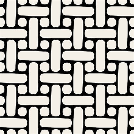 simsearch:400-08806227,k - Rounded Lines and Circles Lattice. Abstract Geometric Background Design. Vector Seamless Black and White Pattern. Stock Photo - Budget Royalty-Free & Subscription, Code: 400-08813698