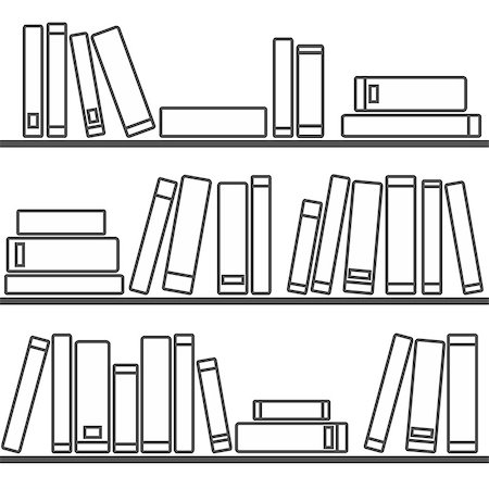 seamless bookshelf - Tile vector pattern with  books on the shelf on white background Stock Photo - Budget Royalty-Free & Subscription, Code: 400-08820277