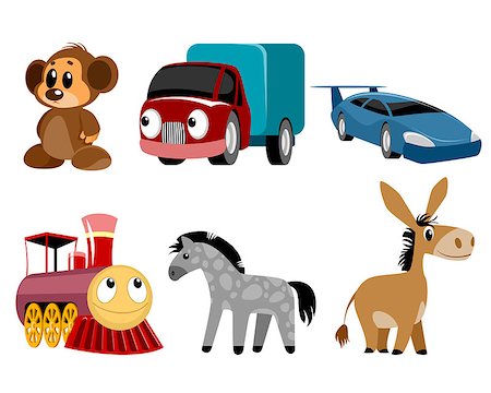 Vector illustration of a six toys set Stock Photo - Budget Royalty-Free & Subscription, Code: 400-08820295