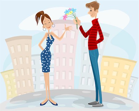 Vector illustration of a couple on a date Stock Photo - Budget Royalty-Free & Subscription, Code: 400-08820296