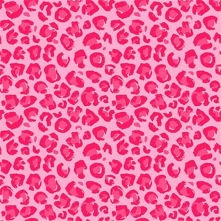 Vector illustration leopard print seamless pattern. Pink hand drawn background Stock Photo - Budget Royalty-Free & Subscription, Code: 400-08820572