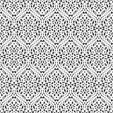 simsearch:400-08336301,k - Vector damask seamless pattern background. Elegant luxury texture for wallpapers, backgrounds and page fill. Photographie de stock - Aubaine LD & Abonnement, Code: 400-08834184