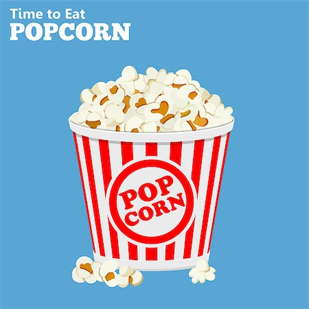 paper bag for corn - flat icons paper bag full of popcorn, isolated vector illustration Stock Photo - Budget Royalty-Free & Subscription, Code: 400-08834312