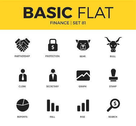 Basic set of graph form, fall element and reports form icons. Modern flat pictogram collection. Vector material design concept, web symbols and logo concept. Stock Photo - Budget Royalty-Free & Subscription, Code: 400-08834586